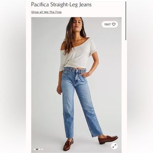 Pacifica straight leg jeans by free people - size 25 - mid blue -